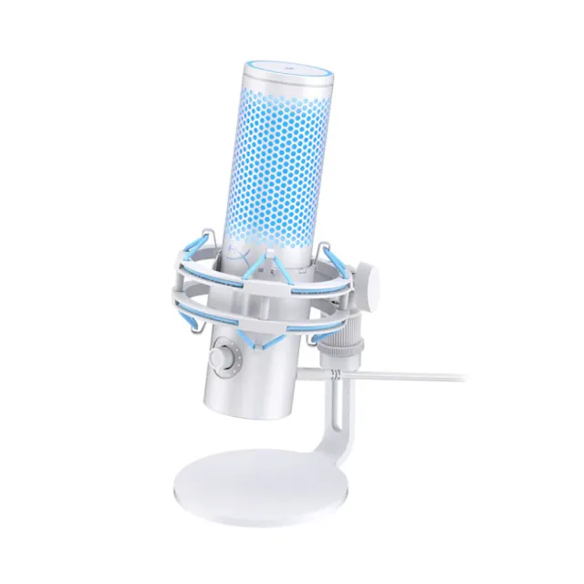 【HyperX】QuadCast 2 - USB 電競麥克風 雪白藍光色(AN1D9AA)