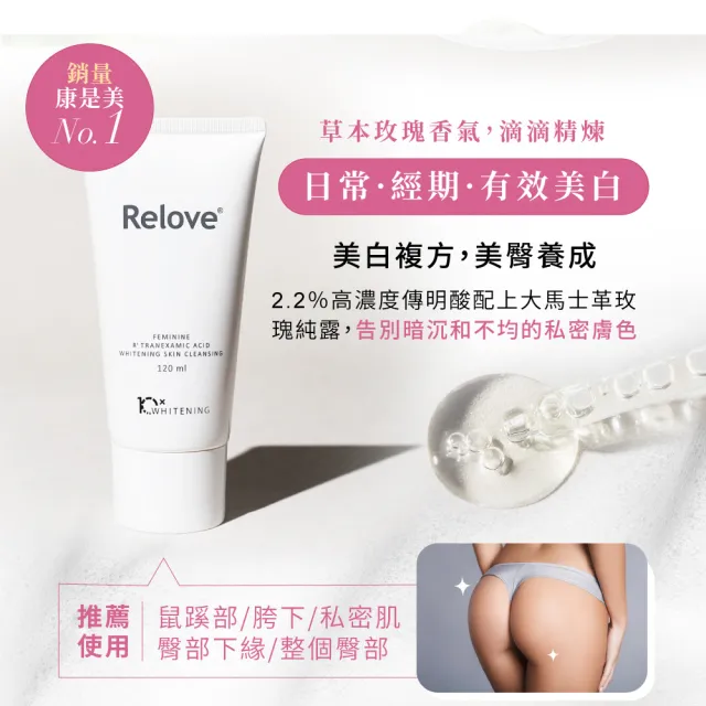 【Relove 官方直營】胺基酸私密清潔3入優惠組(獨家德國進口益生元 高濃度傳明酸 28天看見亮白)