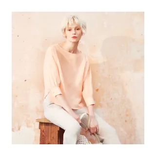 【Le Polka】柔和桃圓領上衣-女