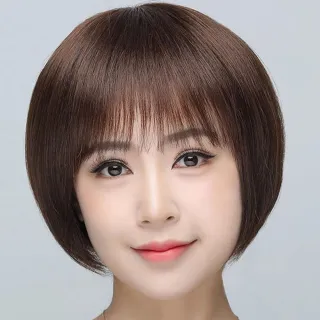 【LEEHER】真人髮絲/真髮假髮/波波頭/髮片/整頂假髮/頭套式假髮/化療假髮/增髮量/自然/假髮/女生