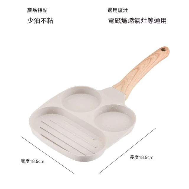 麥飯石煎蛋鍋(四孔款/三孔款 平底煎鍋)