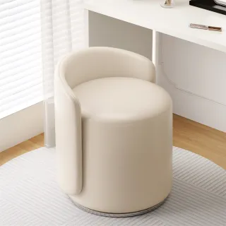 【超微米】化妝凳 輕奢高級感化妝椅 家用凳子 女生臥室梳妝檯椅子 圓凳 旋轉美甲椅(輕奢高級感化妝椅)