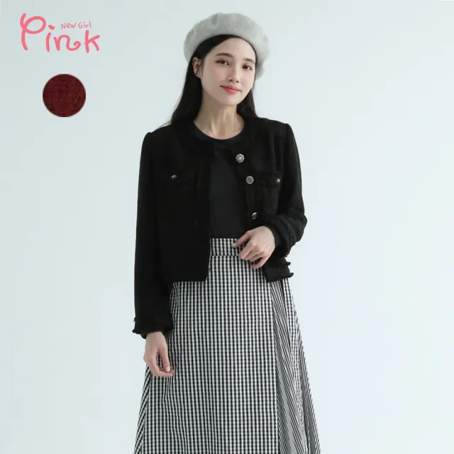 【PINK NEW GIRL】甜美小香風毛呢外套 X4702LG(2色)