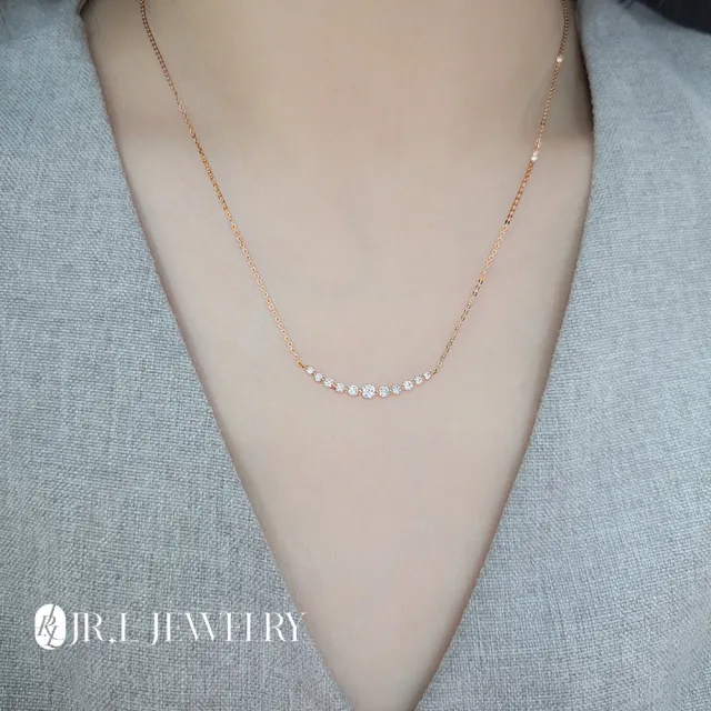【JR.L金瑞利珠寶】雙12 微笑光芒項鍊(40分培育鑽石 18K金)