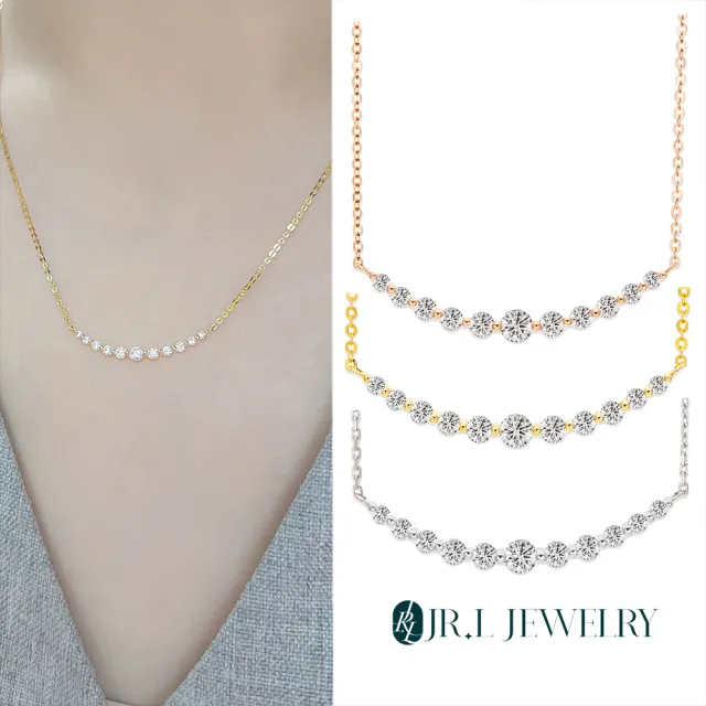 【JR.L金瑞利珠寶】雙12 微笑光芒項鍊(40分培育鑽石 18K金)