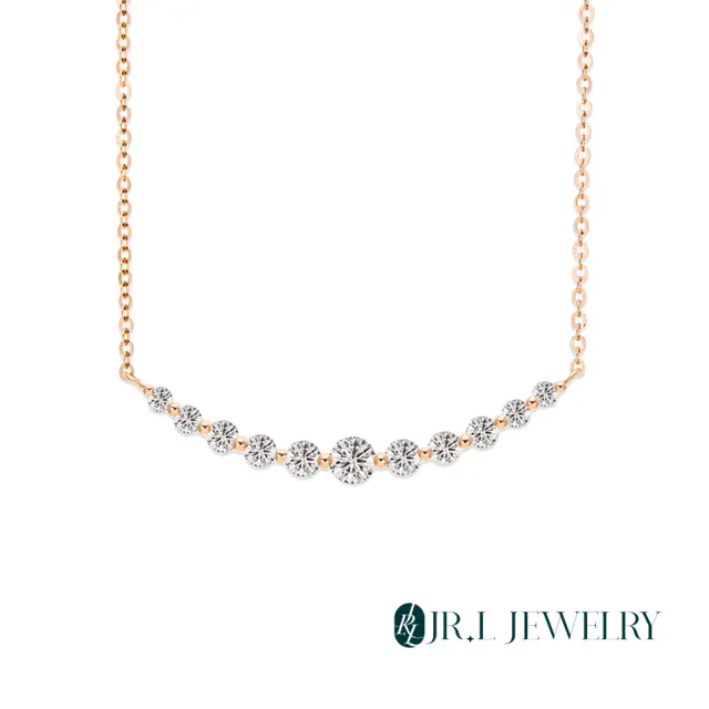 【JR.L金瑞利珠寶】雙12 微笑光芒項鍊(40分培育鑽石 18K金)