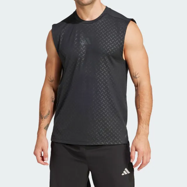 【adidas 愛迪達】Power 3S Tank 男款 黑色 吸濕 排汗 訓練 運動 短袖 JM3190
