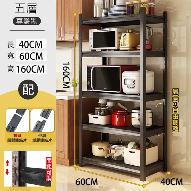 【Easy buy 居家生活】40x60x160CM五層角鋼架-無輪款(角鋼架 五層架 置物架 40X60X160CM)