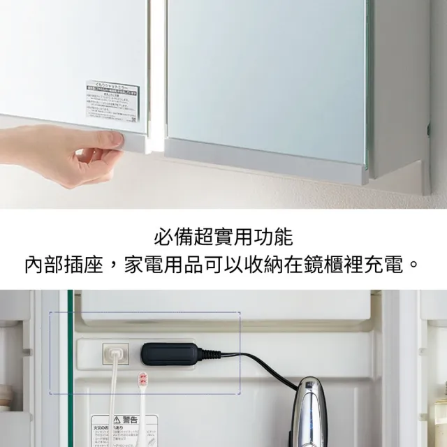 【Panasonic 國際牌】北北基桃免運 Twin Line LED 三門鏡櫃 75cm(GQC75C3SBBETW 幸福居家e購網鏡櫃)