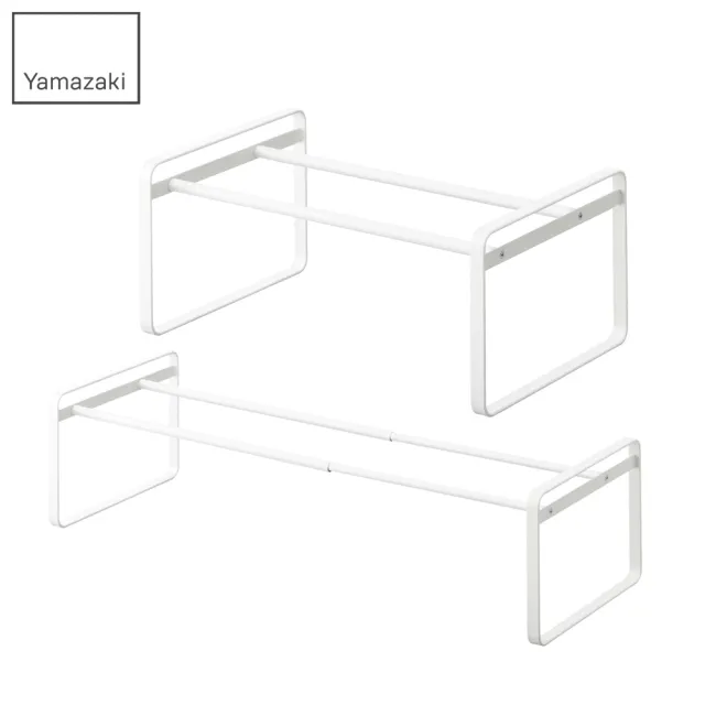 【YAMAZAKI】frame都會簡約伸縮式鞋架-白(鞋架/鞋櫃/鞋子收納/脫鞋架/層架/玄關收納架)