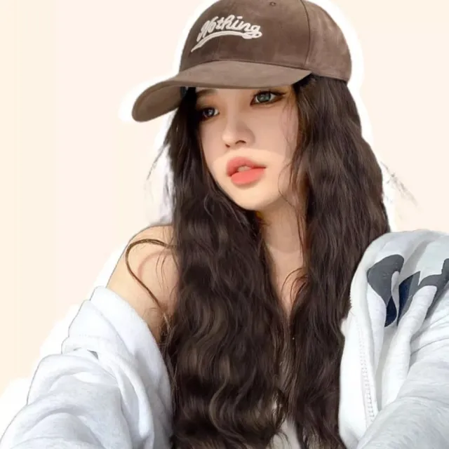 【KT DADA】半小辮假髮 髮片 帽子假髮 模擬人髮 假髮全頭套 淺棕色假髮 一體式帽子假髮