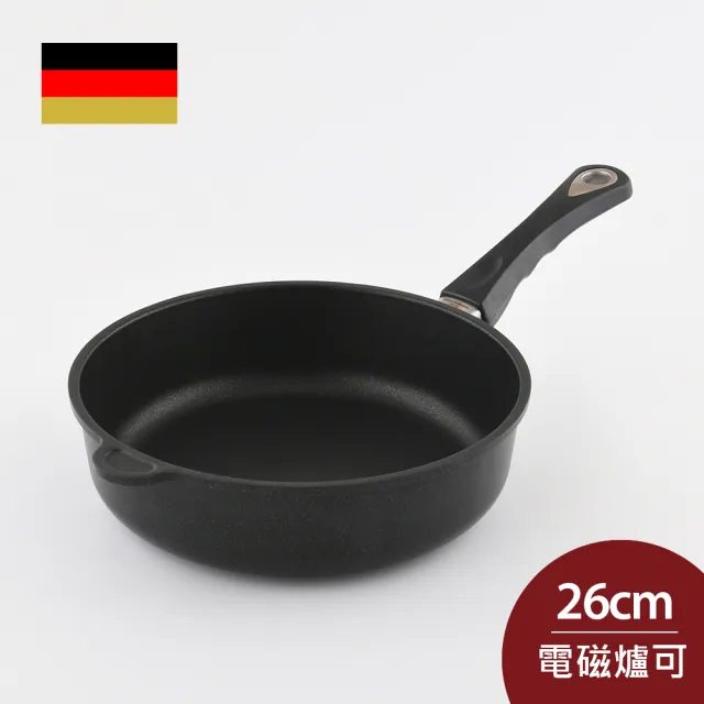 【AMT】經典平底深炒鍋 26cm 7cm深 不沾鍋 電磁爐 IH爐可用(平輸品)