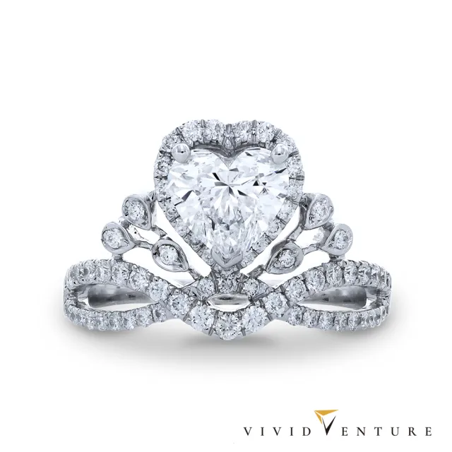 【Vividventure 亞帝芬奇】鉑金 GIA 1克拉 FSI2 2VG 天然鑽石 真鑽 戒指 皇后冠冕
