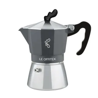 【義大利樂菲特】樂菲特經典摩卡壺 曜鐵灰 3人份(義大利製・電火兩用款)