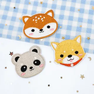 【QOQ】動物貼布 刺繡貼布/可愛卡通動物頭像圖樣刺繡貼布 DIY材料 衣物補丁 熱熔膠款(10款任選)