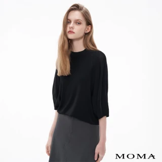 【MOMA】細緻冰爽絲泡泡飛鼠袖微短版上衣(兩色)