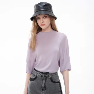 【MOMA】細緻冰爽絲泡泡飛鼠袖微短版上衣(兩色)