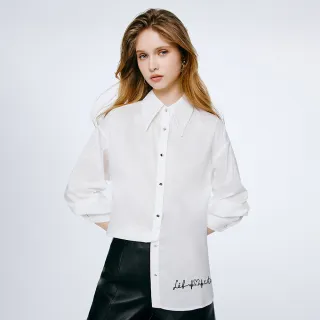 【MOMA】心跳律動字母刺繡長版襯衫(兩色)