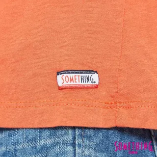 【SOMETHING】女裝 蕾絲剪接圖騰 無袖T恤(亮桔)
