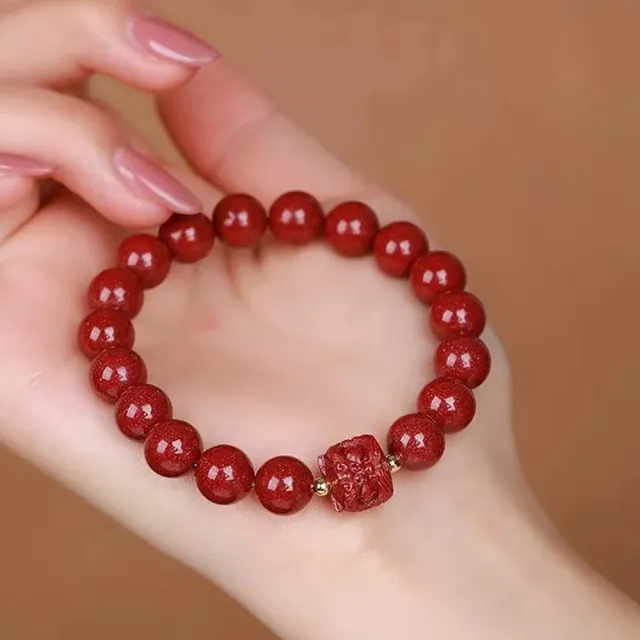 【桃花源創意工坊】醒獅紫金砂手鍊(手鍊)