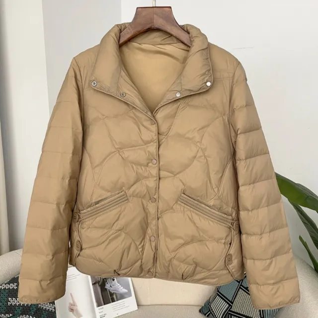 【巴黎精品】頂級真羽絨外套白鴨絨外套羽絨衣秋冬保暖大碼休閒女裝(復古立領女外套6色n1ld27)