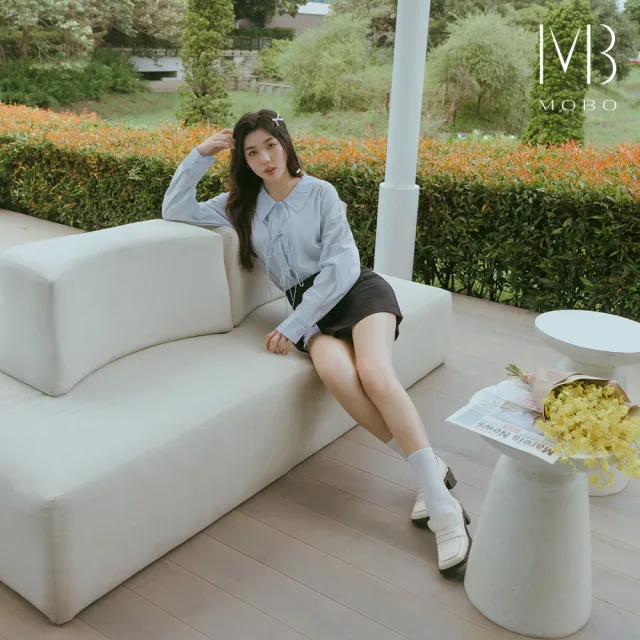 【MO-BO】蝴蝶翩翩綁繩襯衫(CINDY聯名款)