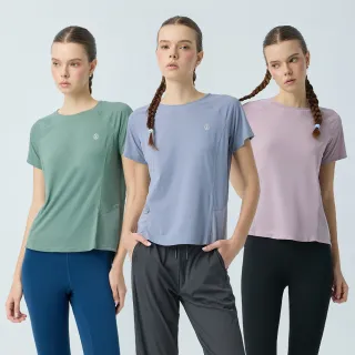 【YUANDONGLI 元動力】美背拼接裸感機能運動T恤(三色；S-L；4253381602)