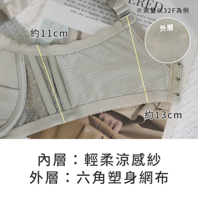 【玉如阿姨】迷漫浪花內衣※0678紫藍(F罩 大罩杯 挺立 包覆 包副乳 台灣製)