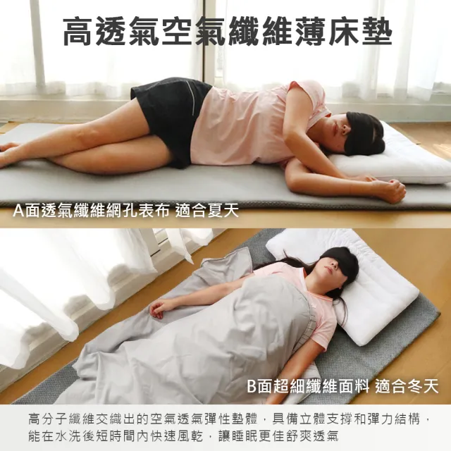 【舒福家居】空氣纖維薄型床墊/樂活透氣床墊/午睡墊(四季通用可水洗 可攜帶式薄墊)
