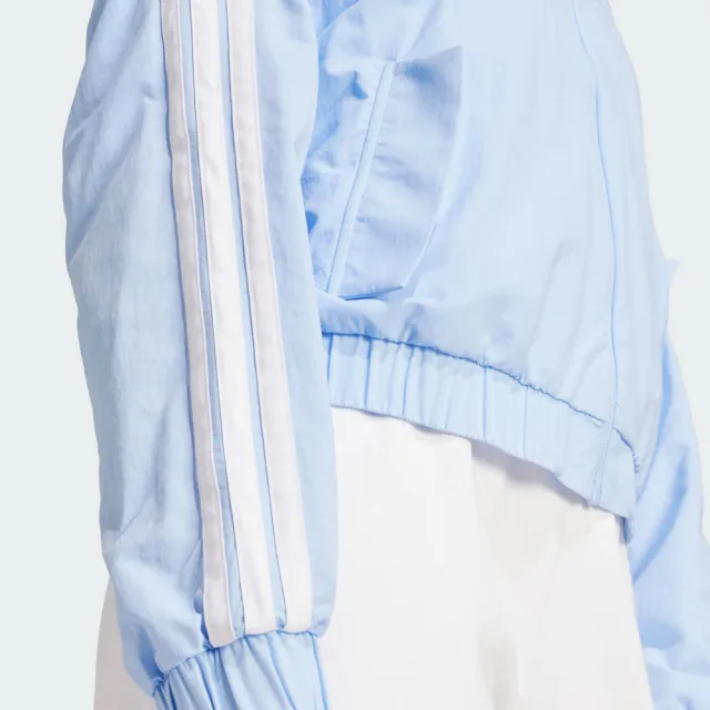 【adidas 愛迪達】外套 女 運動立領外套 W 3S WV BOMBER 藍 JN2487