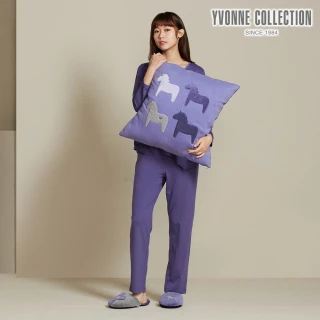 【YVONNE 以旺傢飾】冰島馬方形抱枕-星光紫(60x60公分)