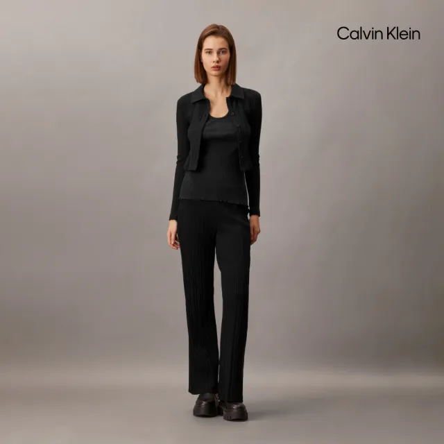 【CALVIN KLEIN】官方旗艦館CK 羅紋針織背心_黑色