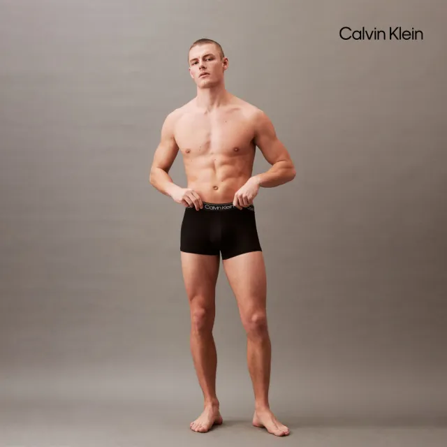 【CALVIN KLEIN】官方旗艦館CK 超細纖維彈力涼感低腰平口內褲_黑色