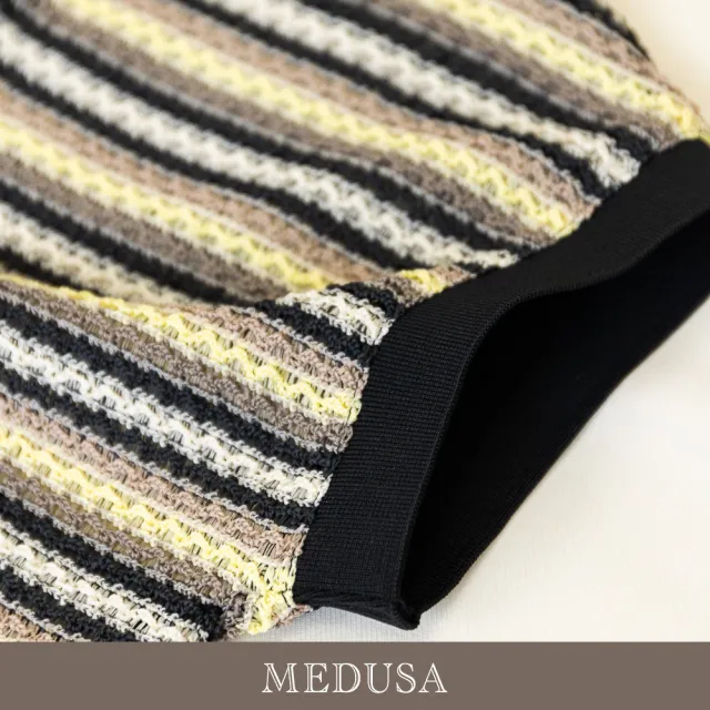 【MEDUSA 曼度莎】現貨-夏日輕針織條紋上衣（M-XL）｜女休閒上衣 薄針織上衣 無袖上衣(601-34901)