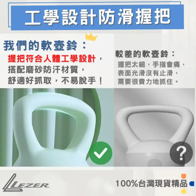 【LEZER】6公斤 軟式壺鈴(安全軟殼 保護地板 環保材質)