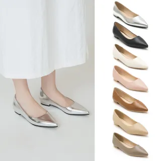 【D+AF】典雅氛圍．韓風素面低跟尖頭鞋