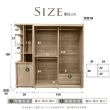 【IHouse】品田 推門收納衣櫃/衣櫥+吊掛邊櫃(贈實木衣架*5)