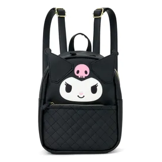 【SANRIO 三麗鷗】雙11 菱格紋造型皮質後背包