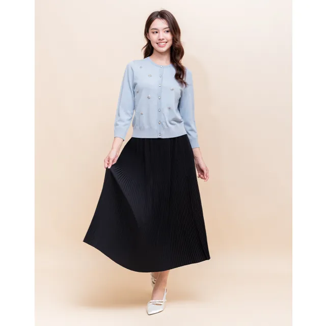 【perng yuh 芃諭名品】精緻質感 啞光緞面 壓褶 長裙(2025 AW Collection|4C秋冬新品上市)