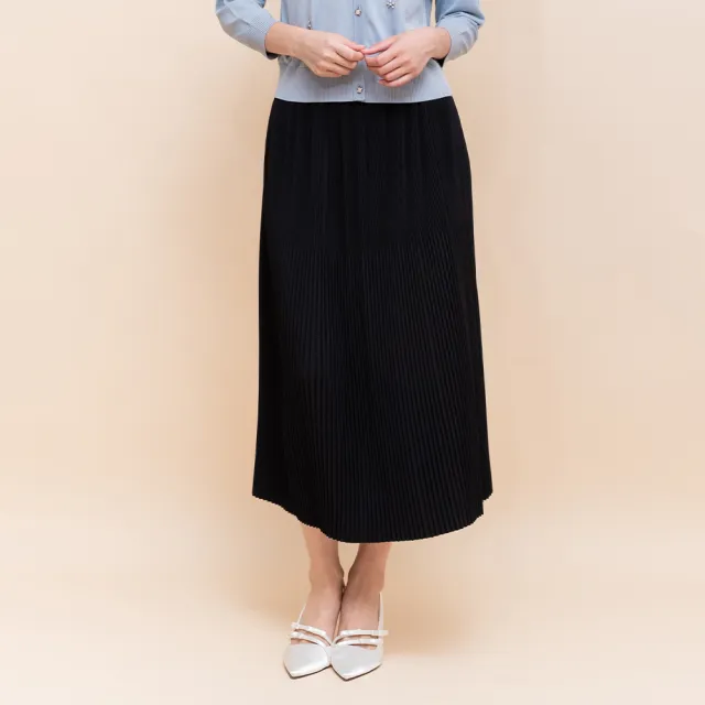 【perng yuh 芃諭名品】精緻質感 啞光緞面 壓褶 長裙(2025 AW Collection｜4C秋冬新品上市)