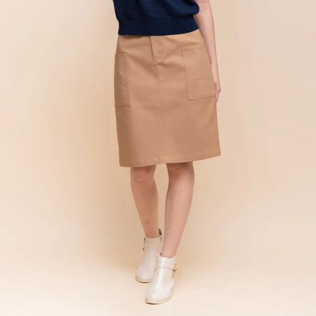 【perng yuh 芃諭名品】*自在輕揚 袋飾 工裝 及膝裙(2025 AW Collection|4C秋冬新品上市)