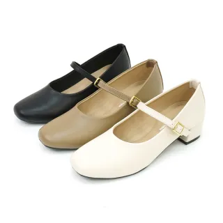 【MATERIAL 瑪特麗歐】TG72513  加大尺碼25.5-27  女鞋 跟鞋 MIT加大尺碼質感瑪莉珍方頭跟鞋(跟鞋)