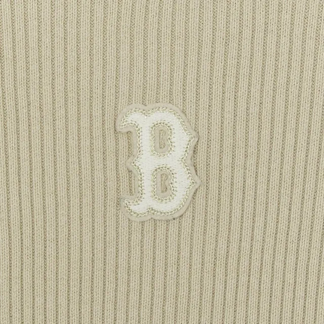 【MLB】女版復古水洗羅紋針織毛衣 波士頓紅襪隊(3FKPB0354-43SAL)