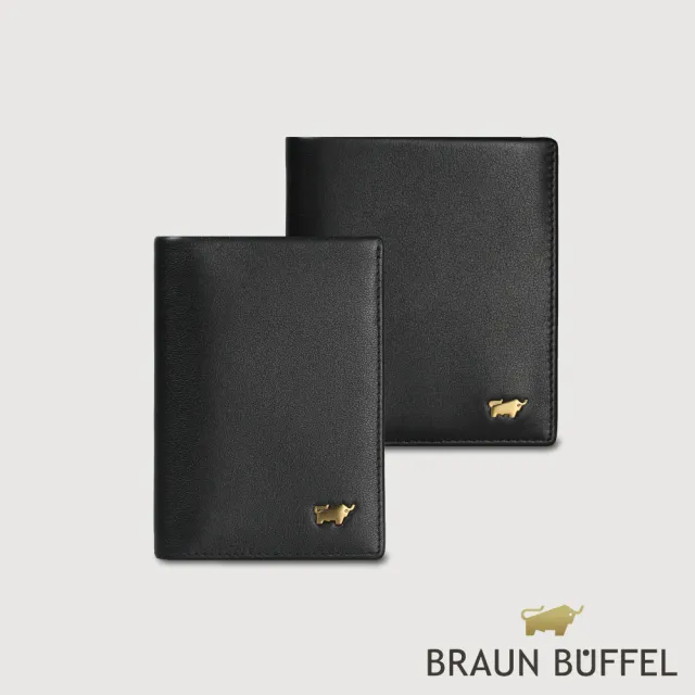 【BRAUN BUFFEL 德國小金牛】新遊牧族-TW 4卡名片夾-黑色(BF380-402-BK) 送禮推薦