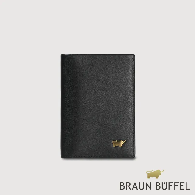 【BRAUN BUFFEL 德國小金牛】新遊牧族-TW 4卡名片夾-黑色(BF380-402-BK) 送禮推薦