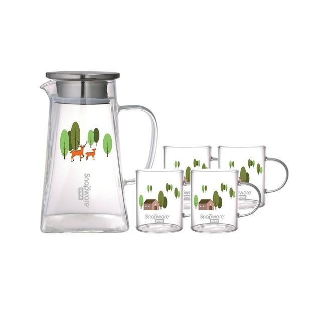 【CorelleBrands 康寧餐具】耐熱玻璃方壺(春日森林)-出清品