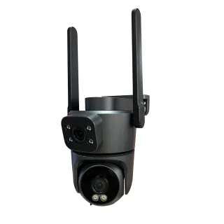 【FAMMIX 菲米斯】800萬雙鏡頭全彩無線戶外監視攝影機D4(全彩夜視/IP65防水/全景拍攝)