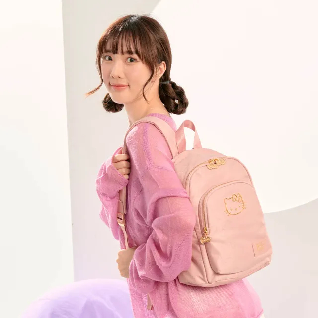 【HELLO KITTY】雙11 金緻凱蒂-後背包-粉 KT03M03PK