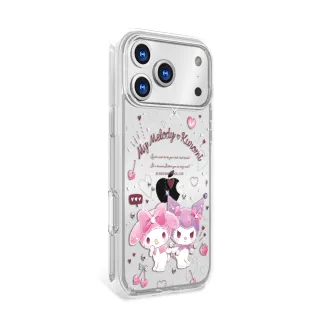 【apbs】三麗鷗 iPhone 17/16/15/14/13/12/11系列 輕薄軍規防摔水晶彩鑽手機殼(歡樂美樂蒂)