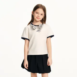 【NEW BALANCE】NB 童裝滾邊上衣_7EF2303TIV_女童_米白色